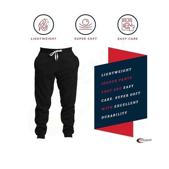 Premium Wear Men’s Size L Black Jogger Sweatpants Lightweight Super Soft - Picture 2 of 8